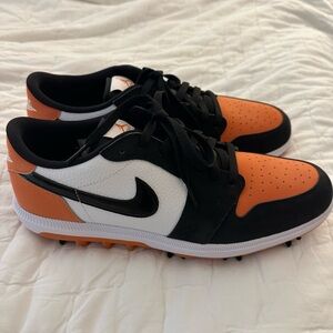 Nike Orange Black White Low Golf Sneakers